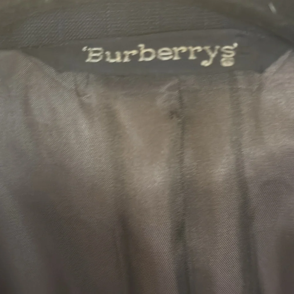 Burberry Men’s 100% Wool Navy Blazer with textured pin stripe/ 40 see details